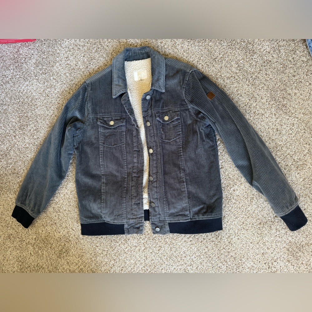 Roxy corduroy bomber sherpa lined jacket size medium